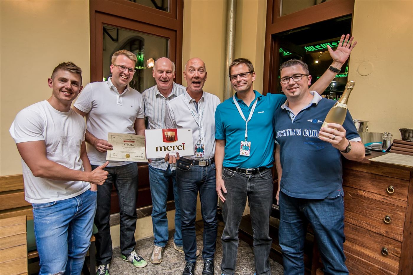 The winning team with their certificate and prizes